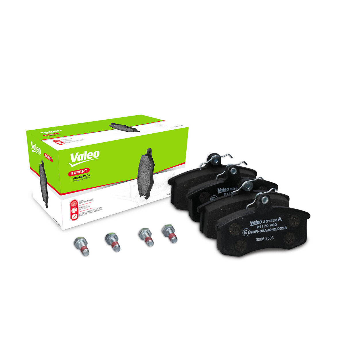 Jeu de 4 plaquettes de frein VALEO ref. 301406A